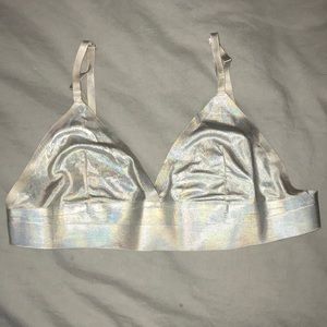 Silver Metallic Bralette